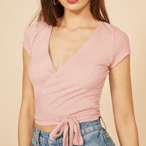 Reformation flora top in dusty pink